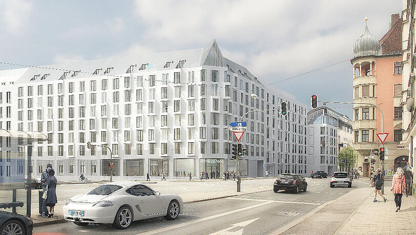 So soll es eines Tages aussehen, das achtstöckige Gebäude mit Motel One. So soll es eines Tages aussehen, das achtstöckige Gebäude mit Motel One.