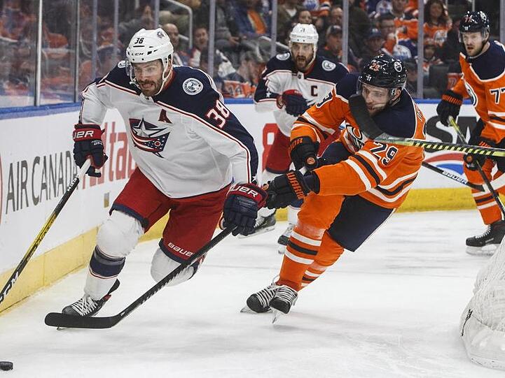 Oilers-Starspieler Leon Draisaitl blieb gegen Columbus ohne Scorerpunkt.