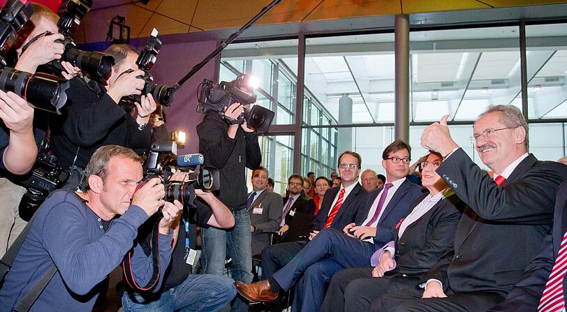 Münchens OB Christian Ude am Sonntag auf dem SPD-Parteitag. Zu den hohen Umfragewerten der CSU sagte er: &bdquo;Umfragen kann man kaufen, Wahlen
nicht.&ldquo;