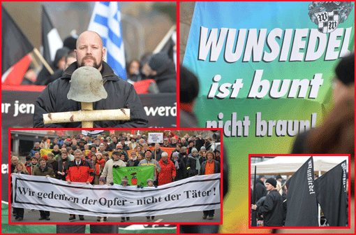 &bdquo;Wir gedenken der Opfer und nicht der Täter&ldquo;. Unter diesem Motte haben am Samstag etwa 300 Menschen in Wunsiedel
gegen einen Nazi-Aufmarsch protestiert. Die Bilder von der Demo!