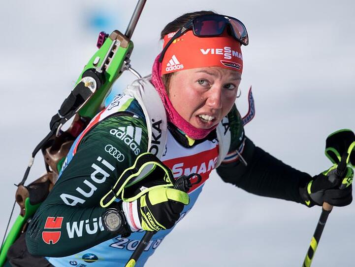 Doppel-Olympiasiegerin Laura Dahlmeier geht heute mit der deutschen Mixedstaffel auf Medaillenjagd.