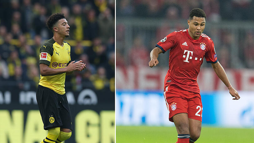 Jadon Sancho (18) - Serge Gnabry (23): Fuss: "Gnabry ist bei Bayern einer der ganz wenigen, der bei der Generalkritik ausgespart wird, weil er seine Sache auf den Außen gut macht. Aber: Erst ein Törchen. Sancho ist der Shootingstar auf der Außenbahn, turboschnell. Geht an Sancho." Und so steht's 5,5:3,5