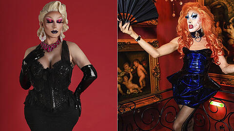 Übertrieben schön: Vivienne Villain (links) in voller Montur. Humanoid, androgyn und extrem ist der Drag-Stil von Janisha Jones (rechts).