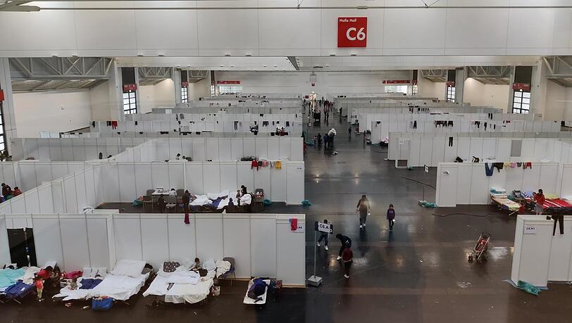 Die Halle C6 vorige Woche: Bis 9. Mai soll sie leer sein.