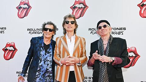 Ronnie Wood (links) Mick Jagger und Keith Richards kommen zur Vorstellung des Rolling Stones-Albums &bdquo;Foreign Tongues&ldquo; in New York.