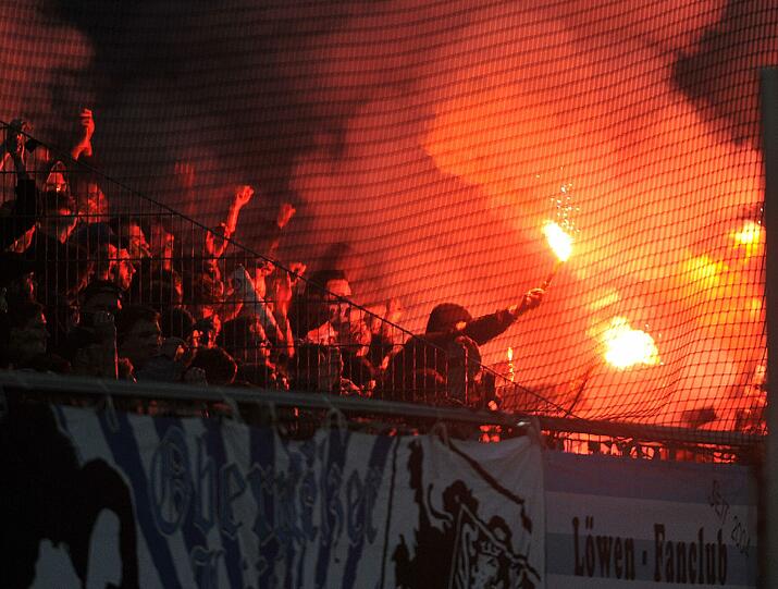 So sah der der Löwen-Fanblock aus. Die Bilder vom Spiel gegen Aalen.