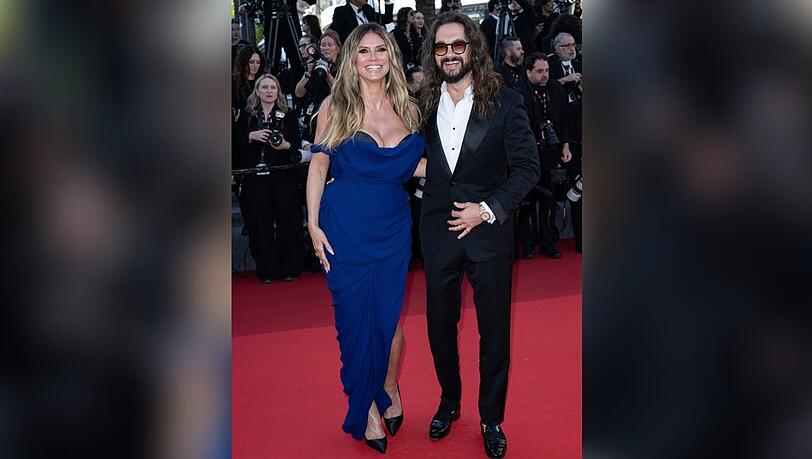 Heidi Klum und Tom Kaulitz strahlen auf dem roten Teppich in Cannes. Heidi Klum und Tom Kaulitz strahlen auf dem roten Teppich in Cannes.
