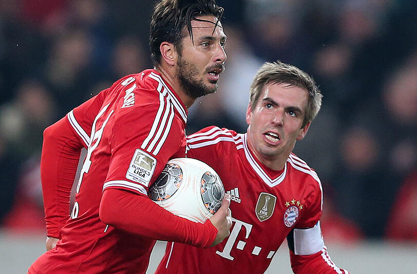 Es ist noch nicht so lange her, dass Philipp Lahm (rechts) und Claudio Pizarro gemeinsam im Bayern-Trikot jubelten.