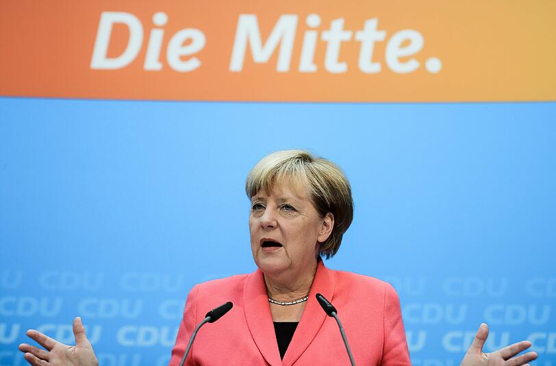 Ungewöhnlich offene Worte von Bundeskanzlerin Angela Merkel bei einer Pressekonferenz nach der CDU-Bundesvorstandssitzung in Berlin. Foto: Michael Kappeler