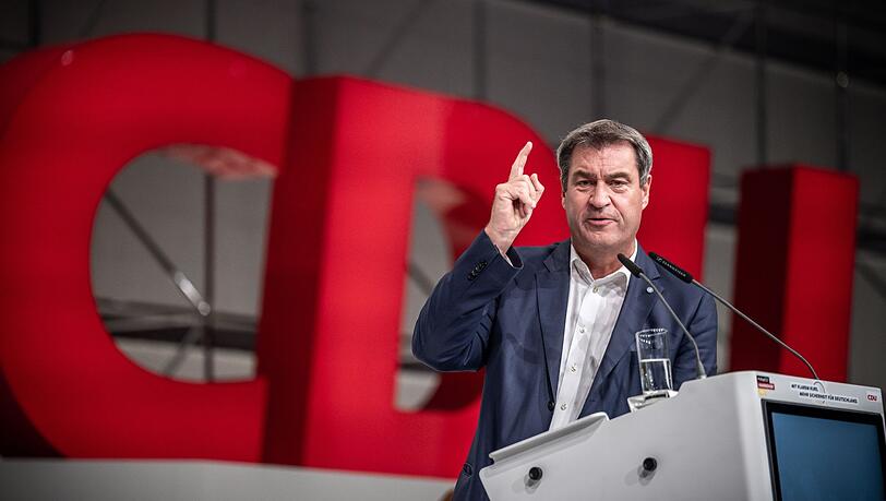 CSU-Chef Markus Söder spricht auf dem CDU-Parteitag in Hannover.
