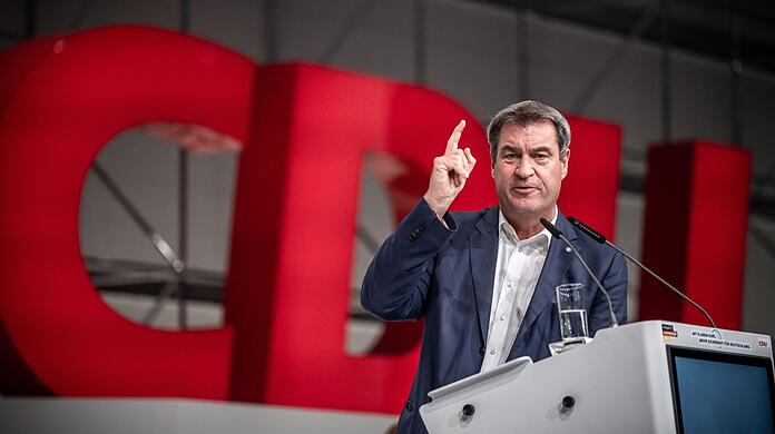 CSU-Chef Markus Söder spricht auf dem CDU-Parteitag in Hannover.