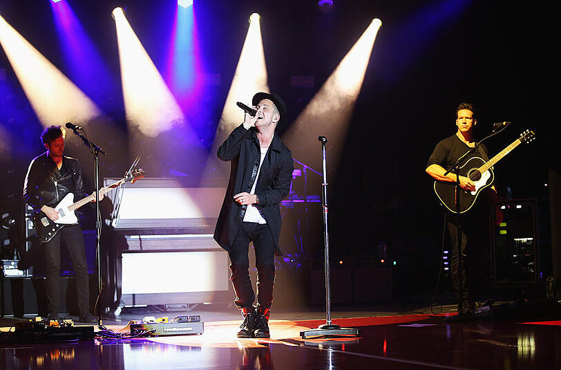 Auftritt auf der Bayern-Party: Sänger Ryan Tedder von OneRepublic.