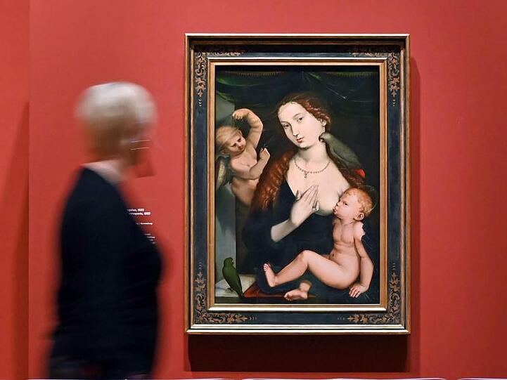 Hans Baldung Grien, Maria mit Kind und Papageien, 1533.
