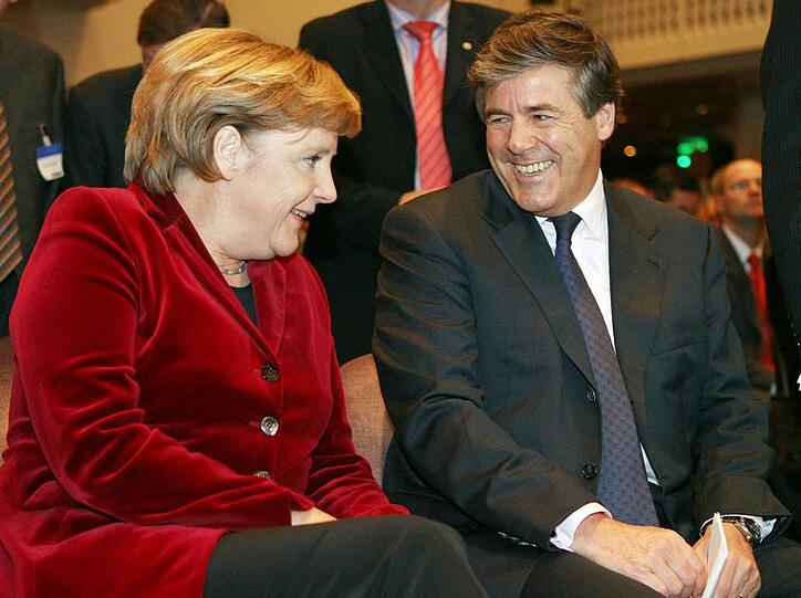 Bundeskanzlerin Angela Merkel und Josef Ackermann