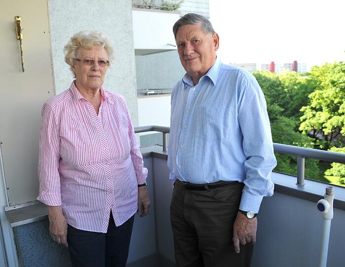 Albert Nether (75), Rentner, GBW-Mieter am Karl&ndash;Marx-Ring in Neuperlach: &bdquo;Wir wohnen seit 40 Jahren hier. Das Haus wurde 1972 gebaut, wir gehörten zu den ersten Mietern. Für unsere 74 Quadratmeter zahlen wir 466 Euro kalt."