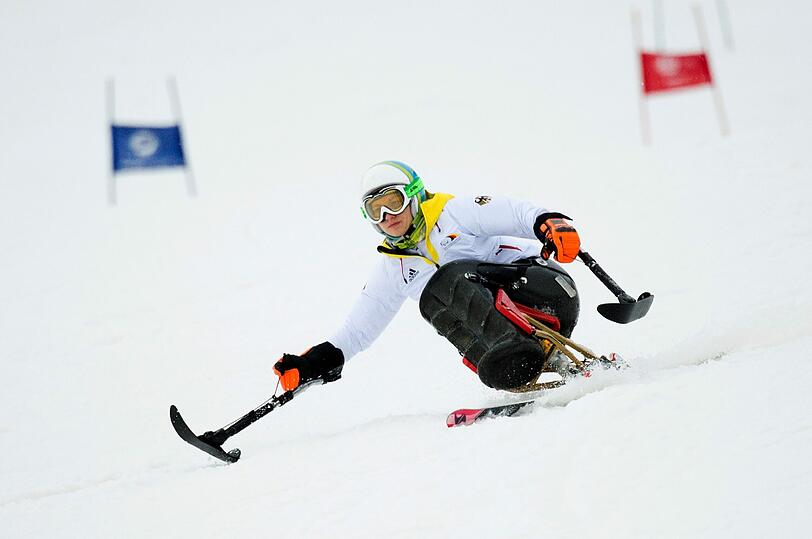 Anna Schaffelhuber beim Training in Sotschi.