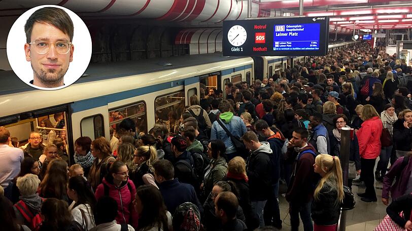 Alltag an der Münchner U-Bahn: Menschenmassen drängen in die Züge.