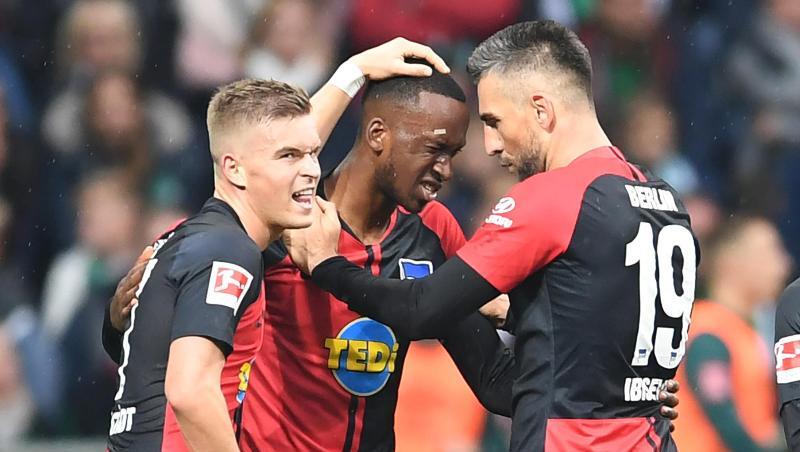 Dodi Lukebakio (M.) sicherte der Hertha in Bremen einen Punkt. Dodi Lukebakio (M.) sicherte der Hertha in Bremen einen Punkt.
