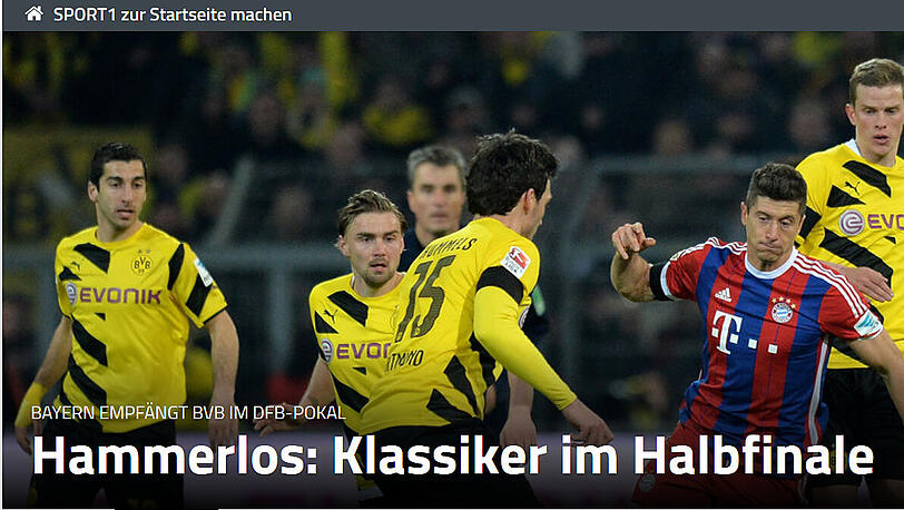 Ähnlich wie Bild sah man das Auslosungsergebnis FCB gegen BVB als "Hammerlos".