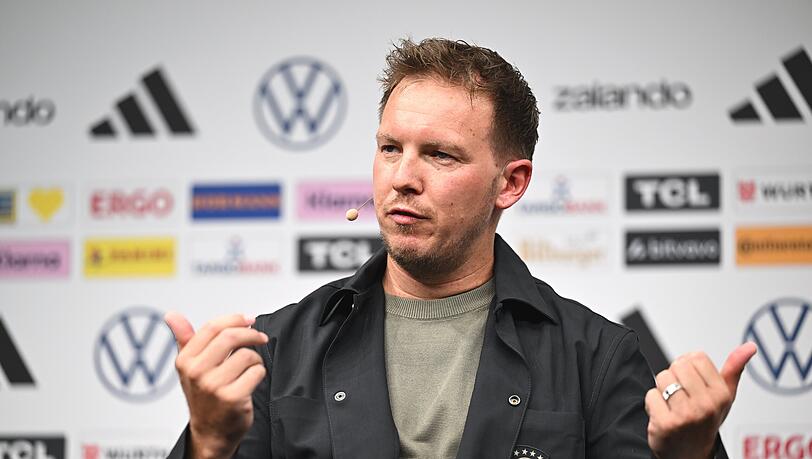Bundestrainer Julian Nagelsmann spricht bei einer Pressekonferenz zur Bekanntgabe des deutschen Kaders für die WM 2026. Bundestrainer Julian Nagelsmann spricht bei einer Pressekonferenz zur Bekanntgabe des deutschen Kaders für die WM 2026.