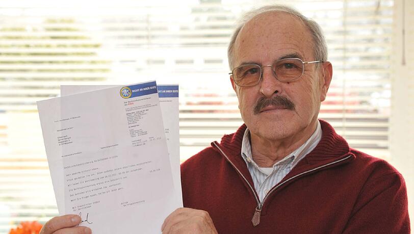 Mit diesem Schreiben fing alles an: Benno D. wurde von der D.A.S. für tot erklärt, der Vertrag beendet. Mit diesem Schreiben fing alles an: Benno D. wurde von der D.A.S. für tot erklärt, der Vertrag beendet.