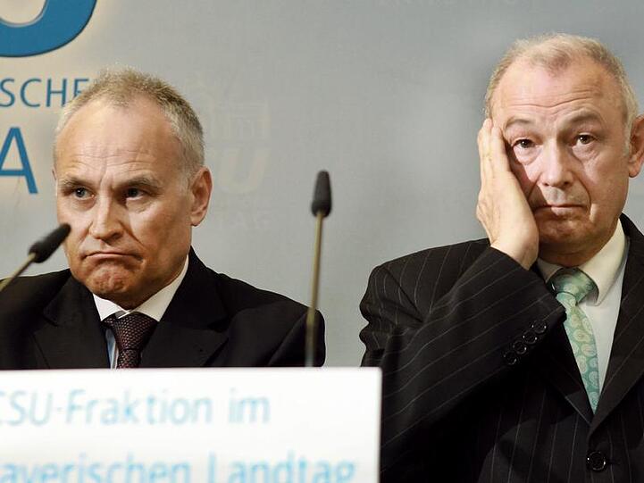 Bald unter 50 Prozent? - Erwin Huber (l.) und Günther Beckstein.