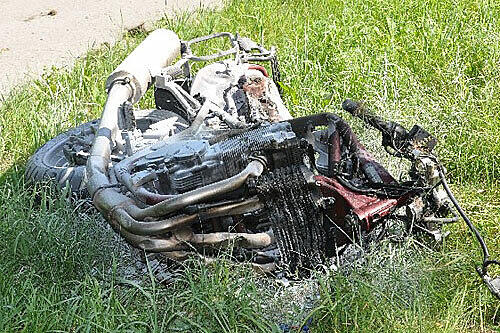 Das Motorrad des verunglückten 45-Jährigen