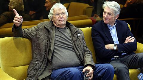Gerhard Polt mit Reinhard G. Wittmann, im Dezember bei einem Pressegespräch zum "Forum für Humor und Komische Kunst".