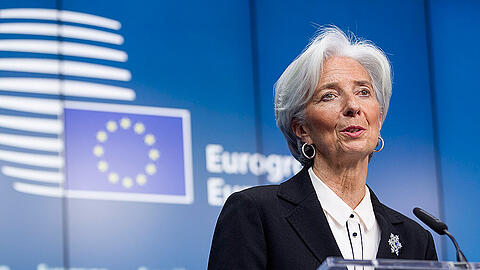 IWF-Chefin Christine Lagarde spricht in Brüssel.