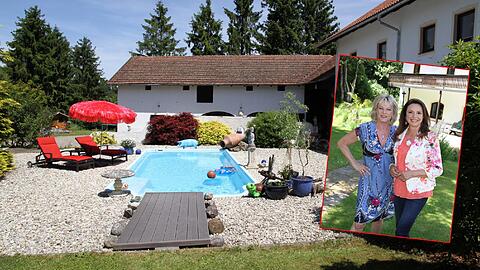 Uschi Dämmrich von Luttitz besuchte Lisa Fitz im Garten.