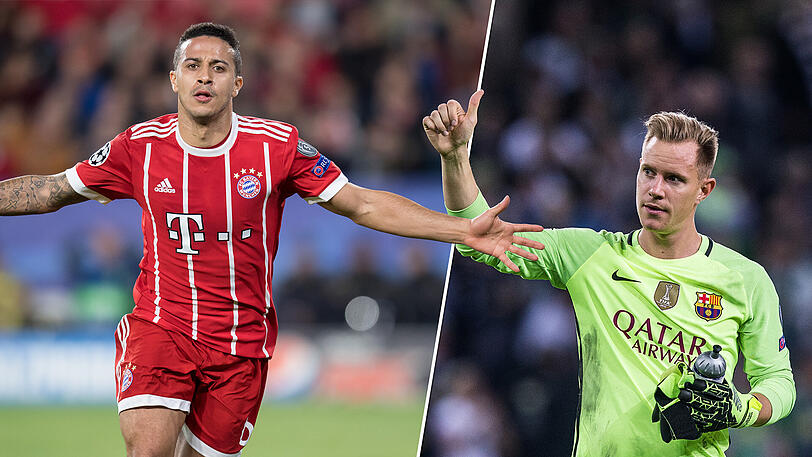 Kehrt Thiago (l.) zum FC Barcelona zurück? Torhüter Marc-André ter Stegen würde es sich wünschen.