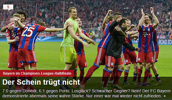 Am Tag nach dem Traumspiel gegen Porto folgte auf Spox die Analyse und die klare Ansage: Der Halbinfaleinzug ist mehr als Verdient!