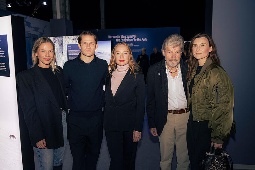 Cheyenne Pahde, Max von der Groeben, Brigitte Hobmeier sowie Reinhold Messner mit Ehefrau Diane