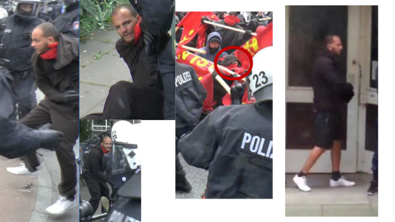 Schläger und Randalierer, die bei der "G20 not Welcome"-Demo in Zusammenstößemit der Polizei verwickelt waren.