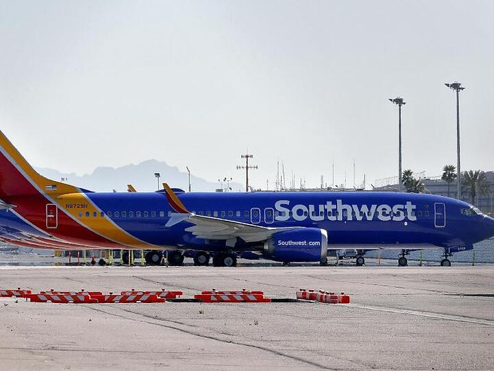 Flugzeuge des Typs Boeing 737 Max der Southwest Airlines auf dem Flughafen von Phoenix.
