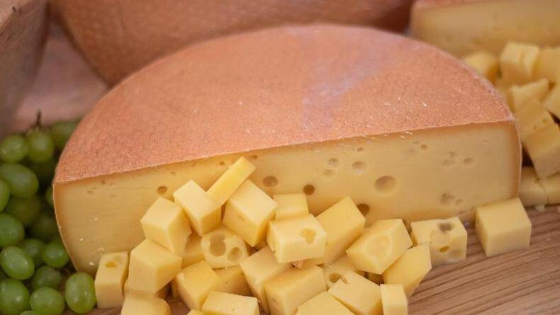 Käse liegt auf einem Tisch. Foto: Sebastian Gollnow/Archiv