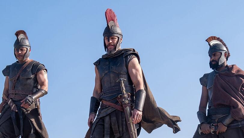 Matt Damon (M.) als Odysseus in "Die Odyssee". Matt Damon (M.) als Odysseus in "Die Odyssee".