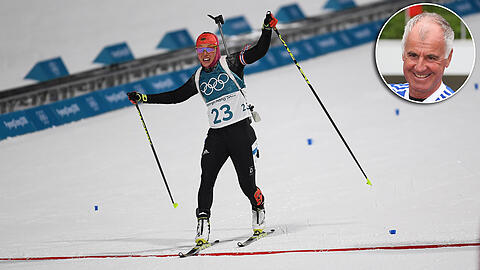 "Laura Dahlmeier ist jetzt schon eine der ganz Großen", sagt Biathlon-Olympiasieger Fritz Fischer (kleines Bild).