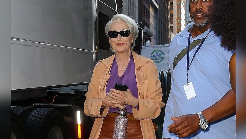Meryl Streep am Set von "Der Teufel trägt Prada 2".