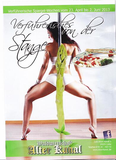 Die Anzeige könnte auch von einer Porno-Messe sein.