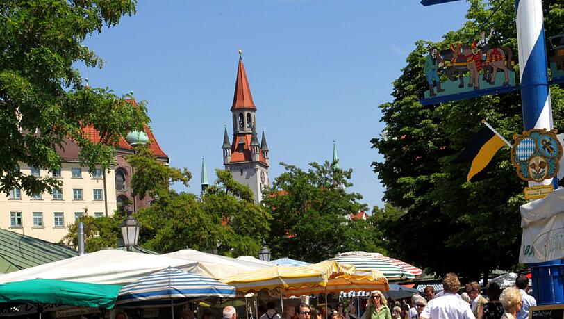 Beliebtes Ziel für Stadtführungen: der Viktualienmarkt. Beliebtes Ziel für Stadtführungen: der Viktualienmarkt.