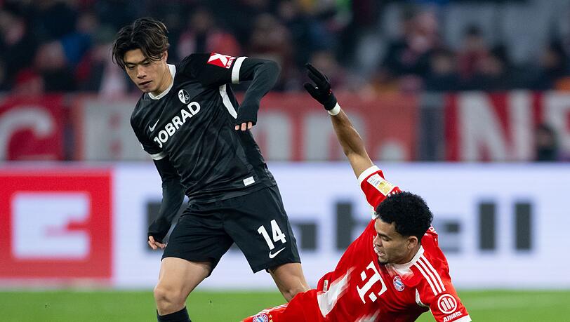 Luis Díaz (r) wurde in der Champions League für drei Spiele gesperrt. Luis Díaz (r) wurde in der Champions League für drei Spiele gesperrt.