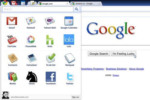 Webseite zu Chrome OS