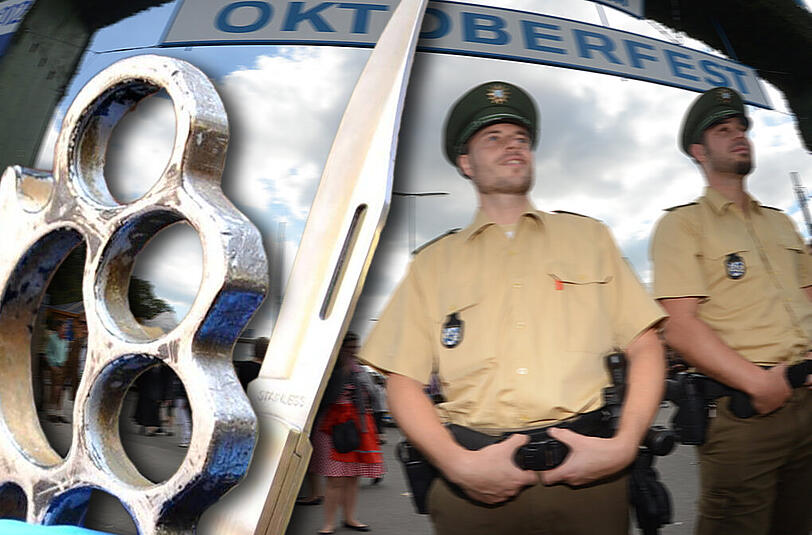 Waffenbesitz ist auf der Wiesn strengstens verboten. Wer sich nicht dran hält, wird angezeigt.