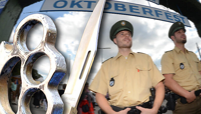 Waffenbesitz ist auf der Wiesn strengstens verboten. Wer sich nicht dran hält, wird angezeigt. Waffenbesitz ist auf der Wiesn strengstens verboten. Wer sich nicht dran hält, wird angezeigt.