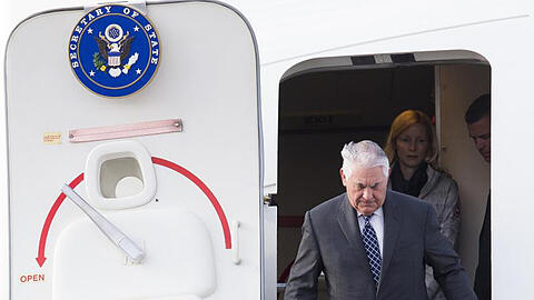 Rex Tillerson am Flughafen Moskau-Wnukowo.