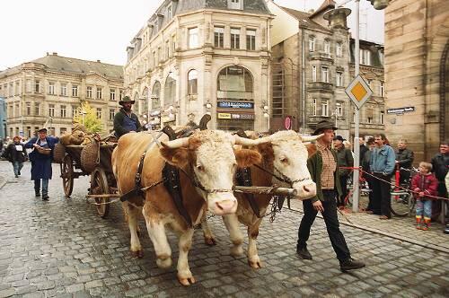 Jahr für Jahr der absolute Höhepunkt der Michaeliskirchweih: der Erntedankfestzug.