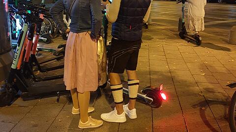 E-Scooter-Fahrer am Goetheplatz.