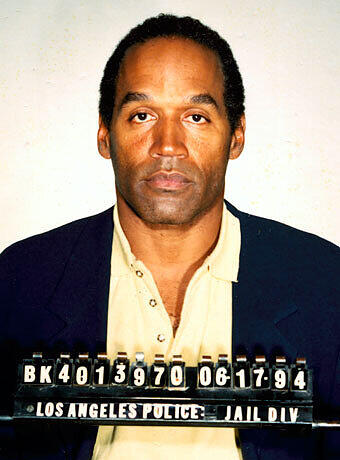Der US-Football-Spieler O.J. Simpson nach seiner Festnahme wegen Verdacht des Mordes an seiner Ex-Frau und ihrem Geliebten.