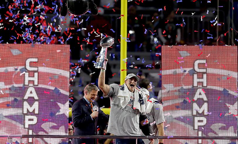 New England 28 - Seattle 24: So feierten die Patriots ihren Sieg.